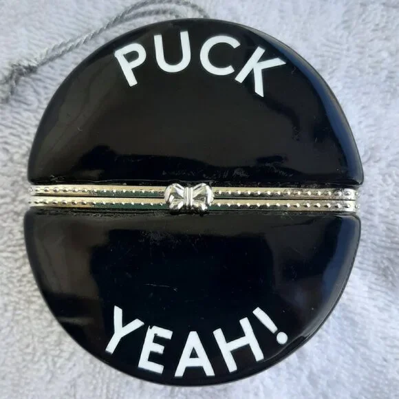 Holiday Hockey Puck Trinket Box Christmas Ornament Puck Yeah